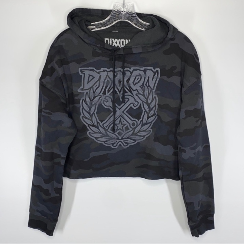 Dixxon Flannel Company Black Camo Cropped Sweatshirt Size Medium